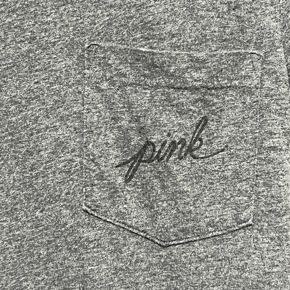 Victoria's Secret Gray Pink Yellow Blue Sequin Short Sleeve Tee - Picture 3 of 5